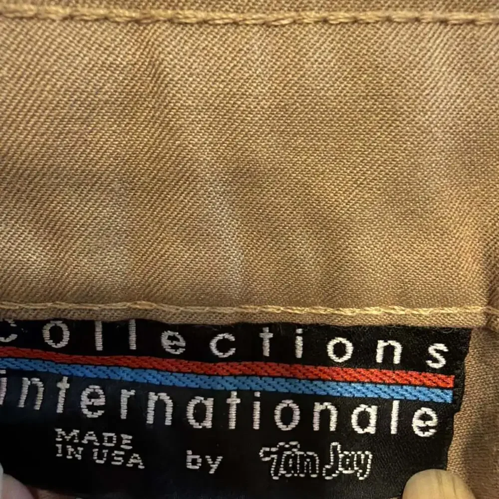 Vntge Jay Tan 90’s Pants Front Seam Tan Twill Women's W28/L25-12 Tapered Legs